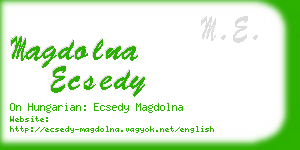 magdolna ecsedy business card